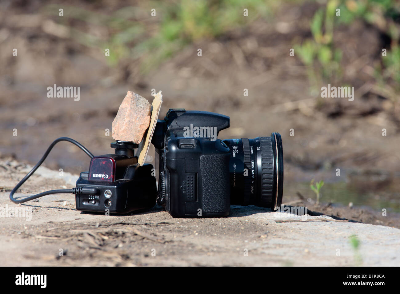 Camera set up with wide angle for low level work Ashwell Hertfordshire Stock Photo