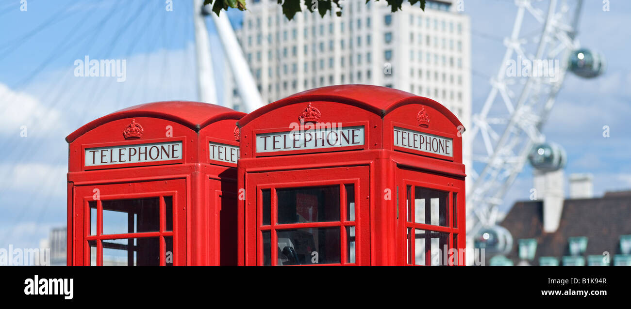 Red Phone boxes London Stock Photo