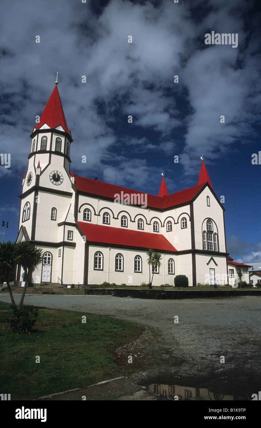 Sacred Heart church / Iglesia del Sagrado Corazon, Puerto Varas, Región de Los Lagos, Chile Stock Photo