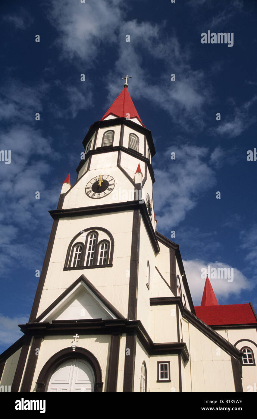 Sacred Heart church / Iglesia del Sagrado Corazon, Puerto Varas, Región de Los Lagos, Chile Stock Photo