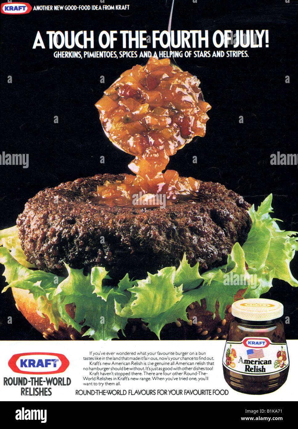 1980 advertisement for Kraft Mexican Relish FOR EDITORIAL USE ONLY Stock Photo