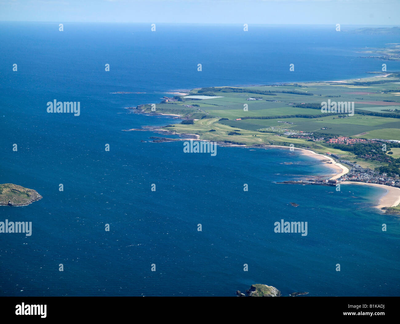 Entrance to the Firth of Forth, & The North Berwick Coast, Firth of Forth, Central Scotland Stock Photo