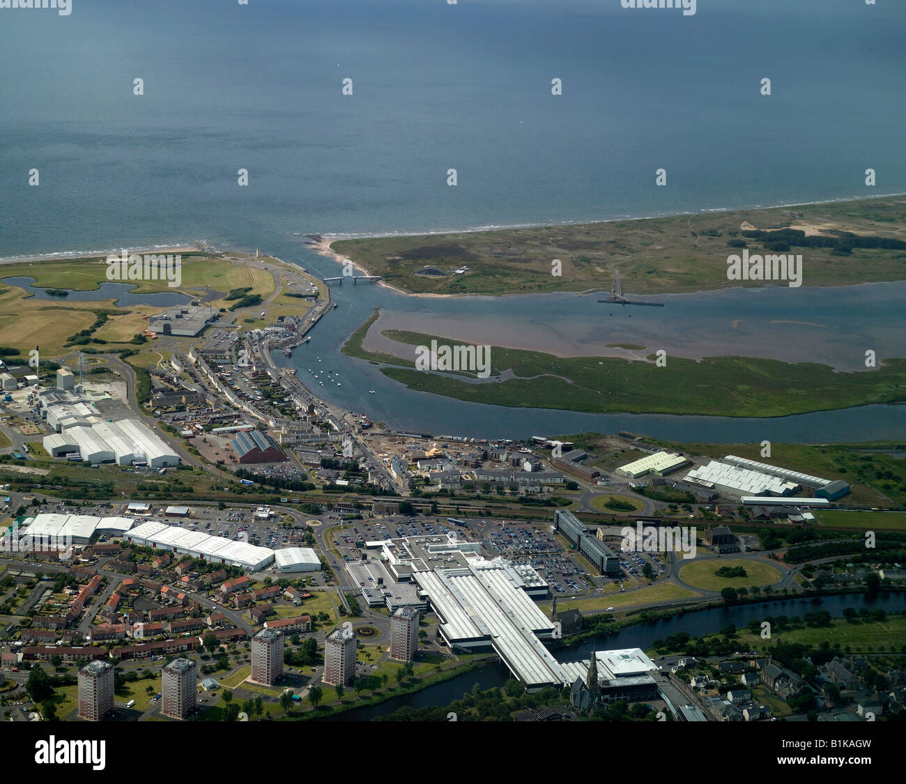 Irvine, south west Scotland, from the air Stock Photo