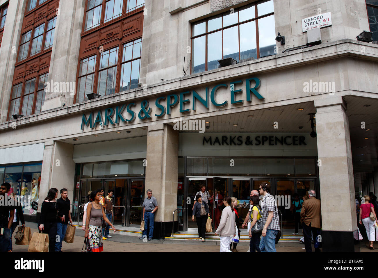 marks and spencer exterior oxford street london england uk Stock Photo