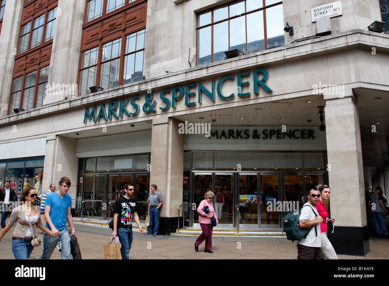 marks and spencer exterior oxford street london england uk Stock Photo