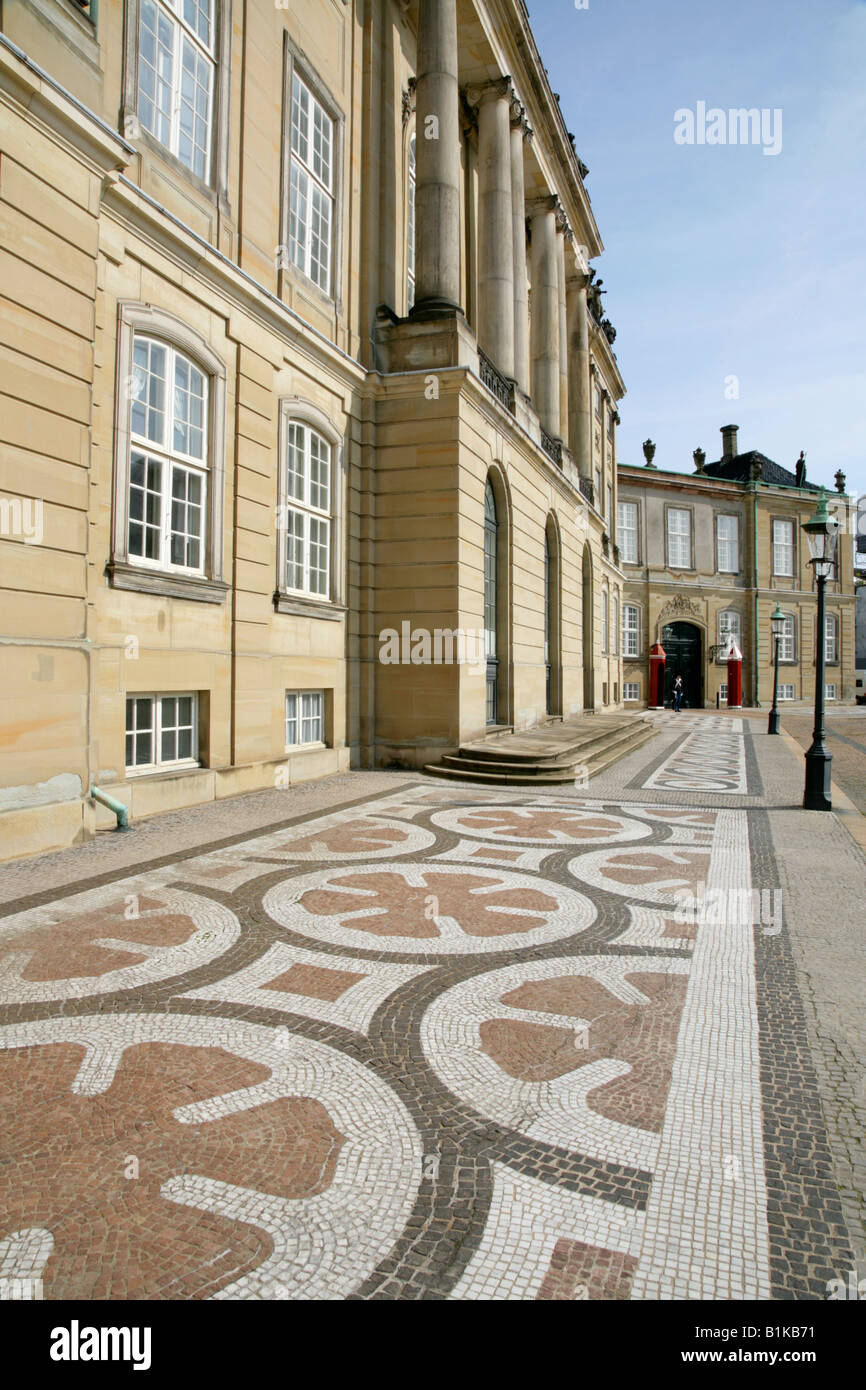 Royal Palace, residence of the Danish Royal family, Amalienborg Palads, Copenhagen, Denmark. Stock Photo