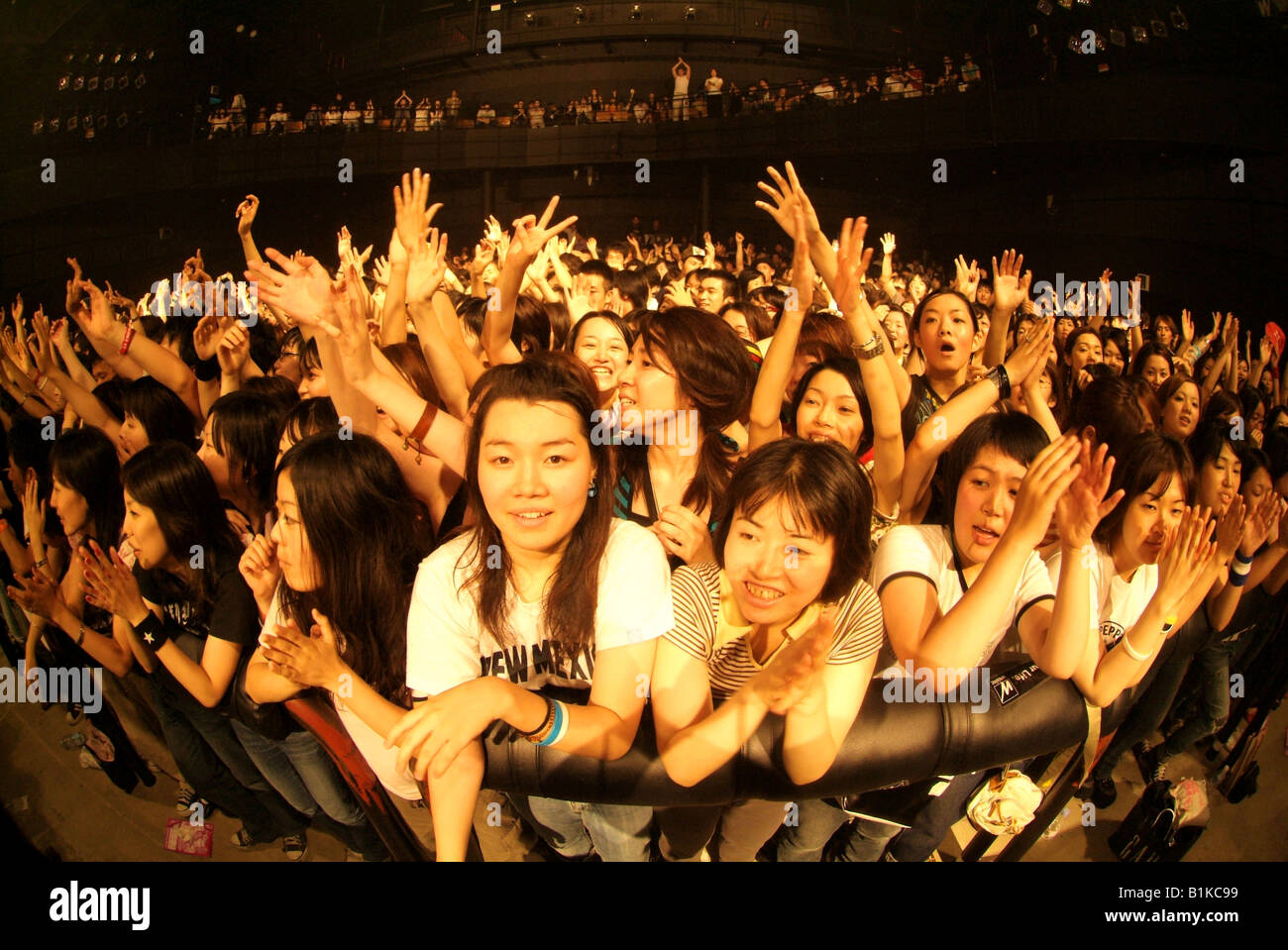 Fans attending the Kaiser Chiefs concert in Shibuya Axe Tokyo Japan