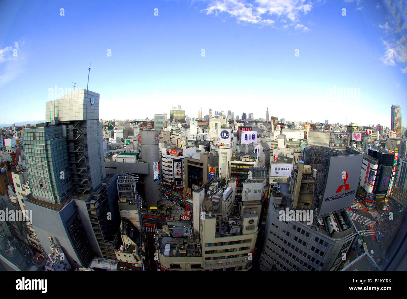 Tokyo Skyline from Shibuya Japan Stock Photo