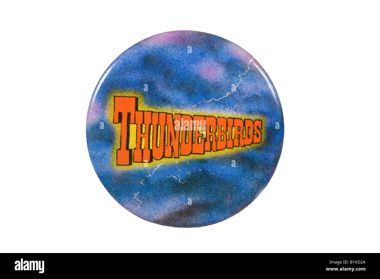 Enamel Thunderbirds Pin Badge from the 1960's TV puppet series Stock Photo