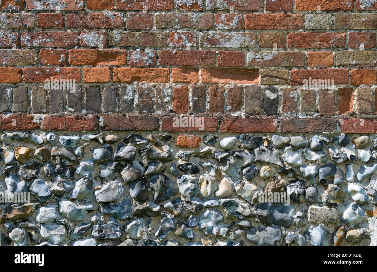 Knapped flint and brick wall Stock Photo Alamy