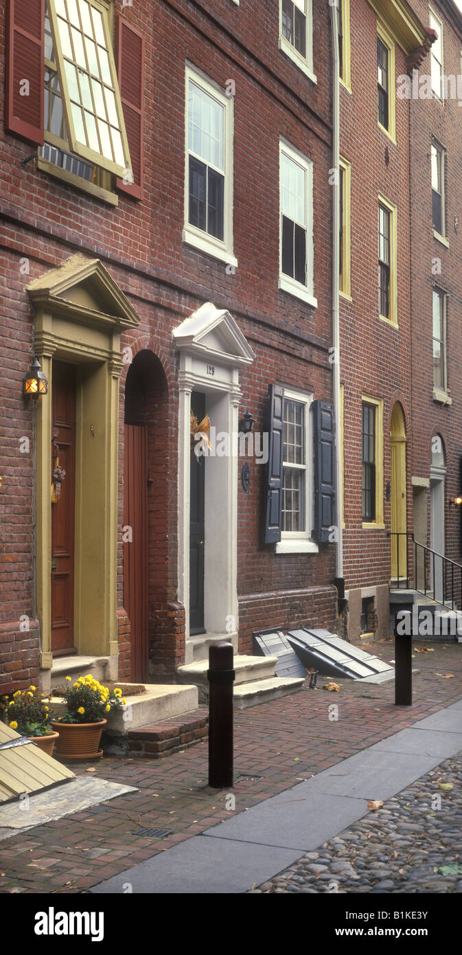 Elfreths Alley, Historic Homes, Philadelphia, Pennsylvania PA USA Stock Photo