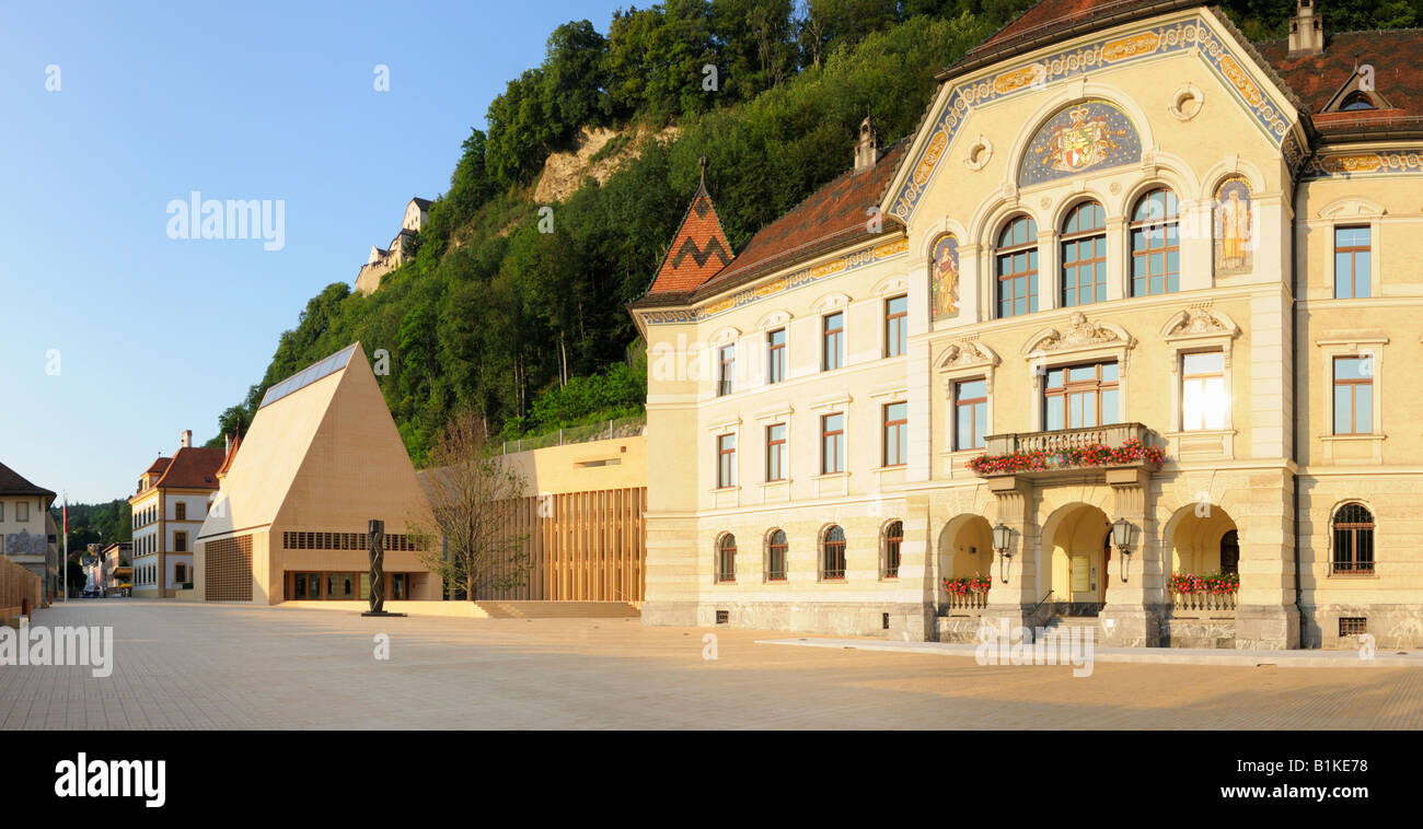 The Parliament Houses of Vaduz, Liechtenstein LI Stock Photo