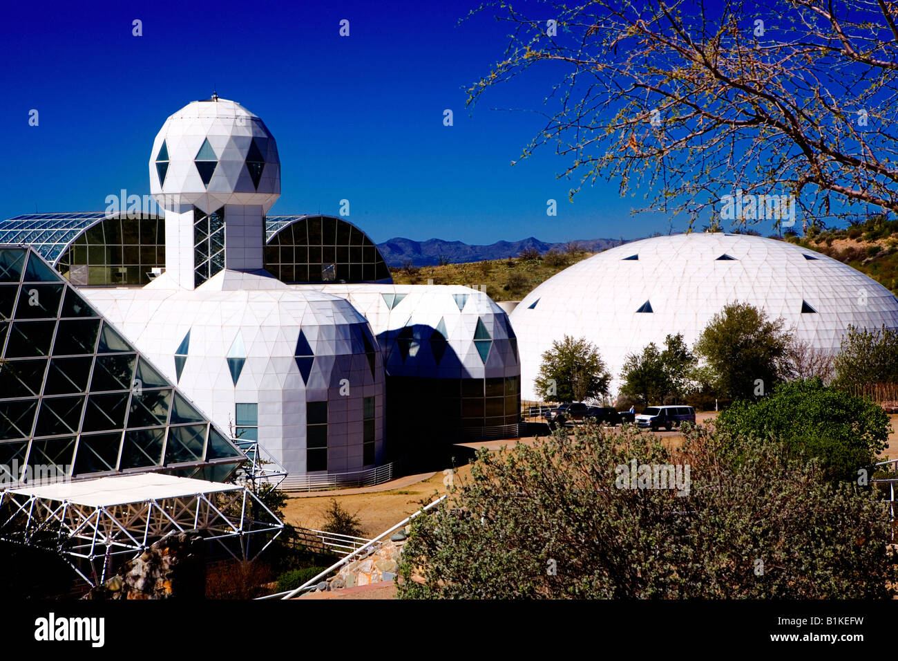 Image looking down and into the Biosphere-2 research center in Arizona Stock Photo