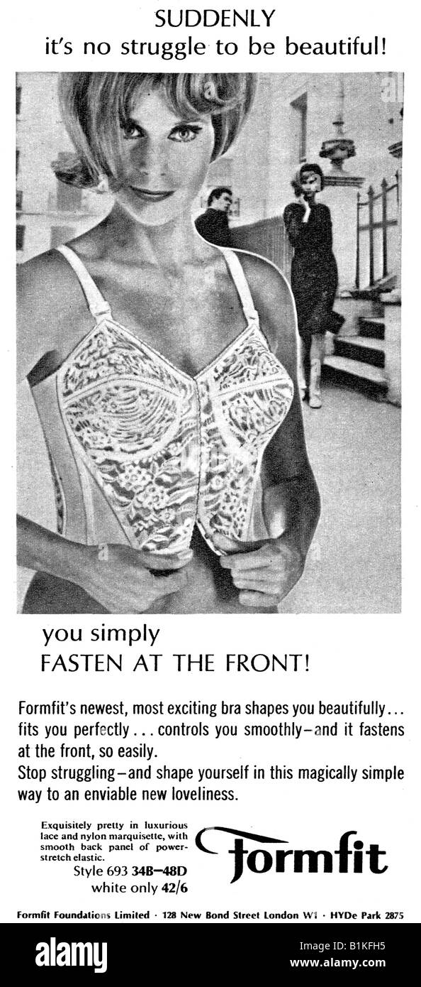 1965 Magazine Advertisement for Formfit front opening bras FOR EDITORIAL USE ONLY Stock Photo