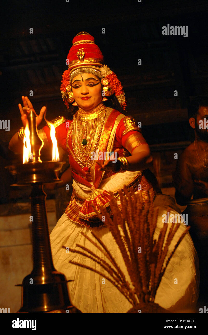 nangyar Koothu  is a performing art form from Kerala, south India. Stock Photo