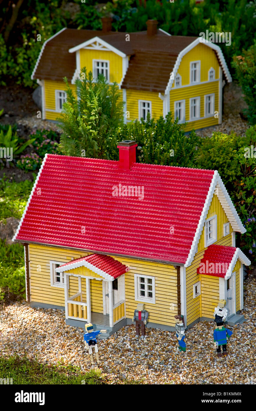 Two typical Swedish houses made from lego bricks Stock Photo - Alamy