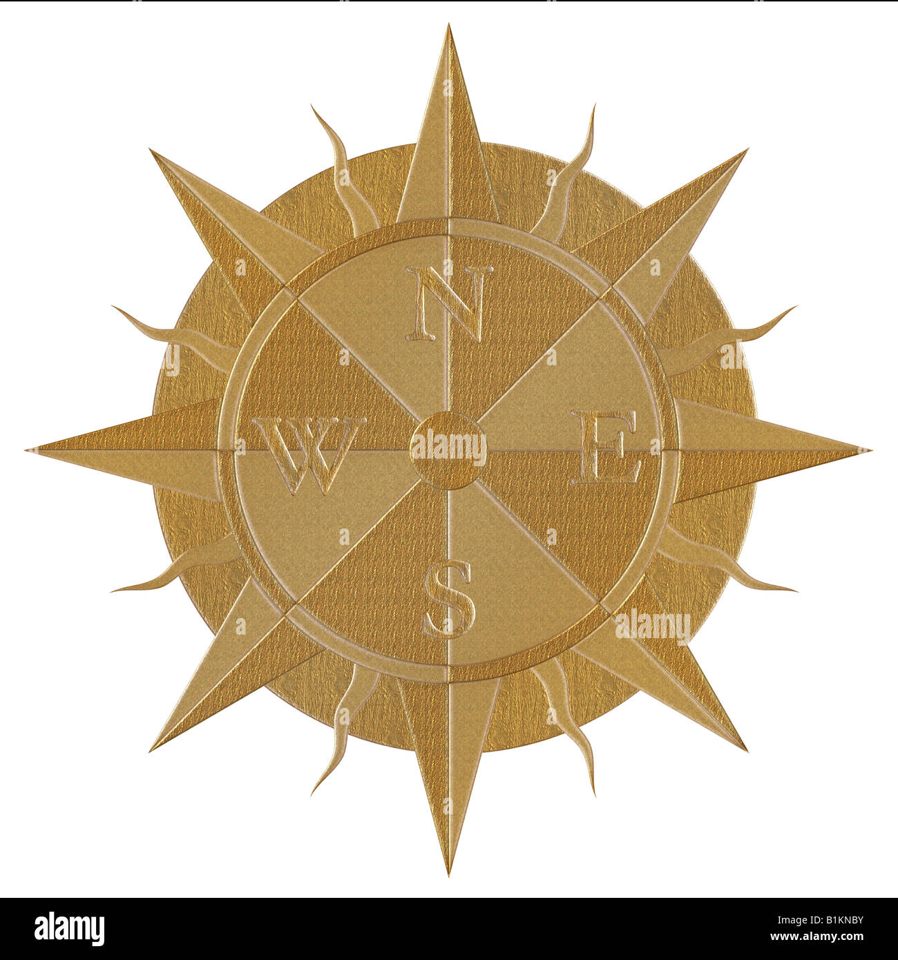 A windrose, compass rusted, golden illustration Stock Photo - Alamy