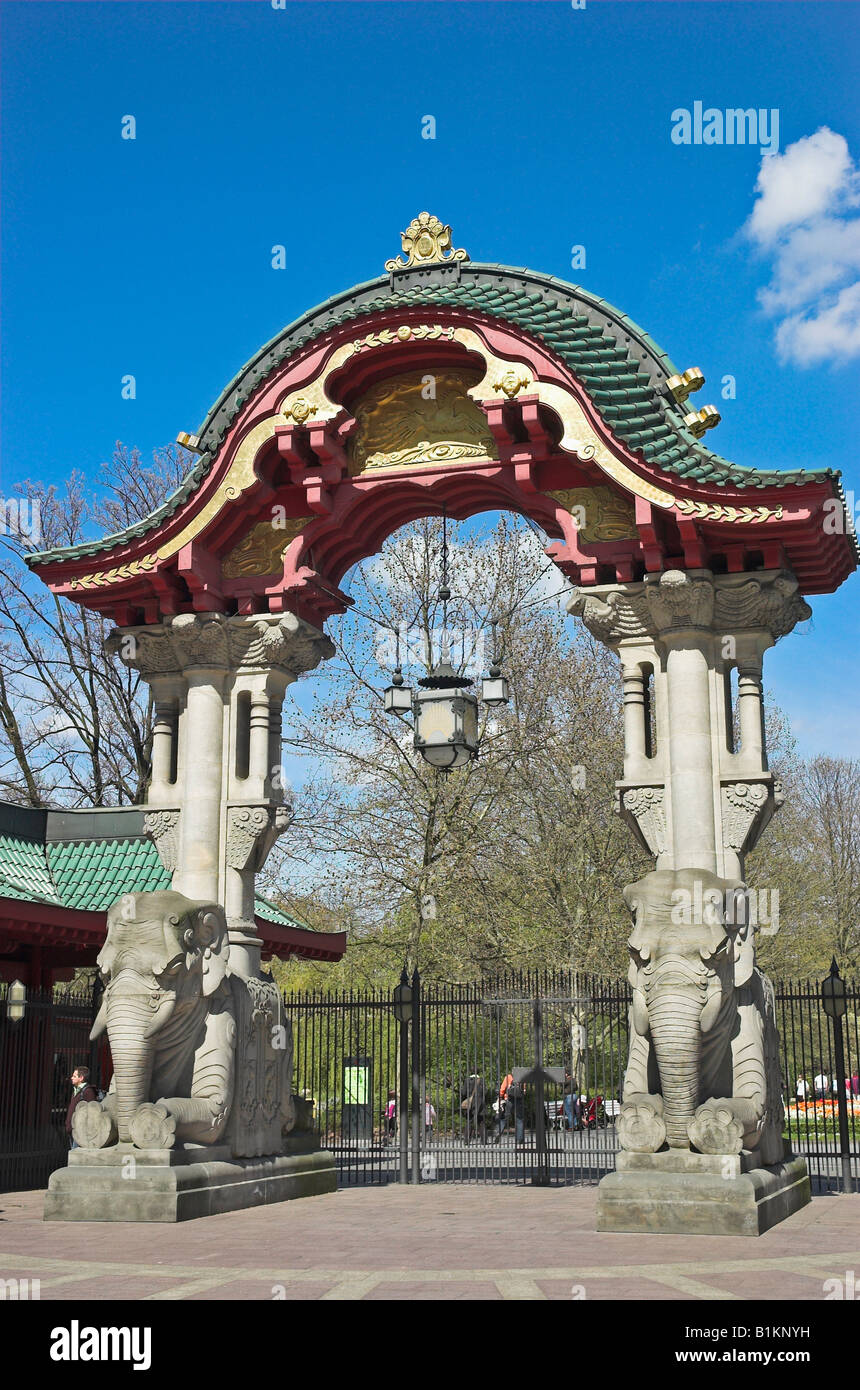 The zoological garden entrance gate Berlin Germany April 2008 Stock Photo