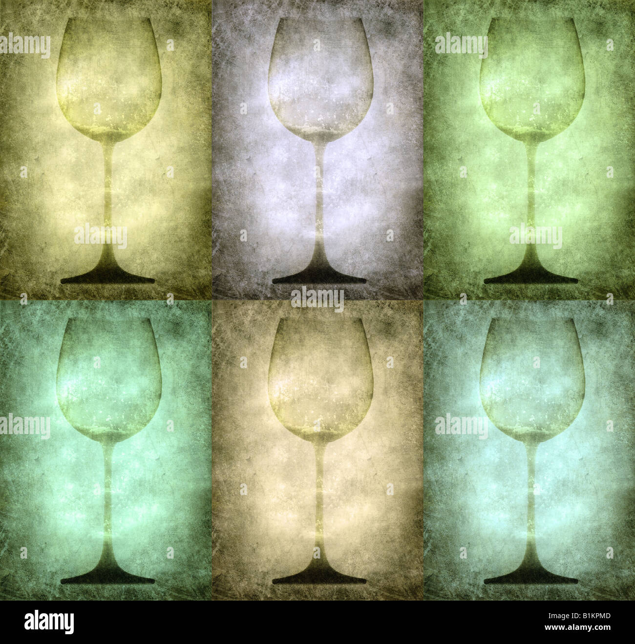 Grunge illustration with glasses, vintage stylized Stock Photo Alamy