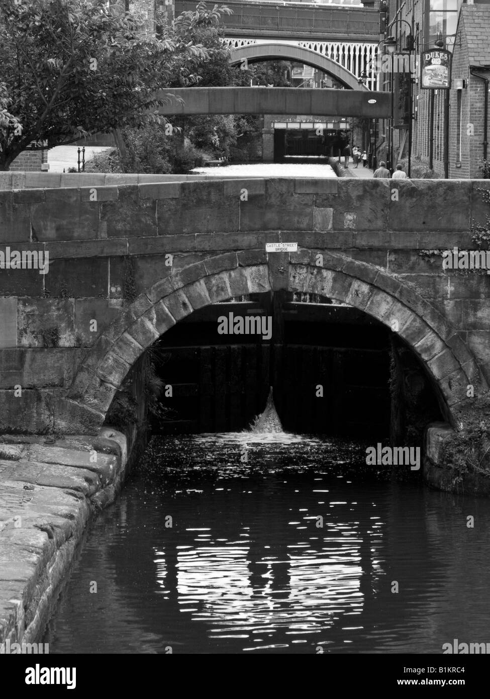 canal lock in castlefield, manchester Stock Photo