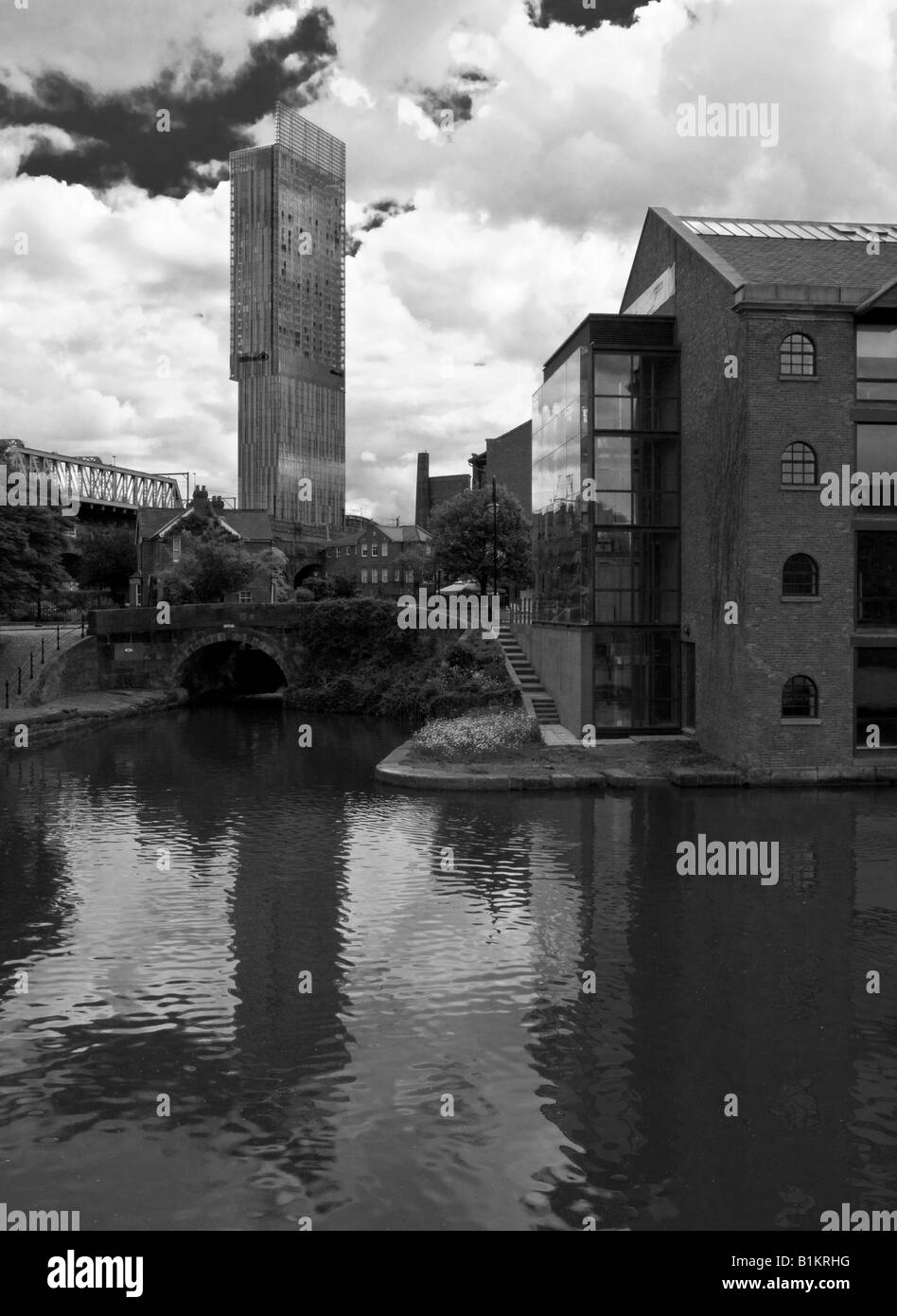 castlefield canals and hilton hotel, manchester Stock Photo