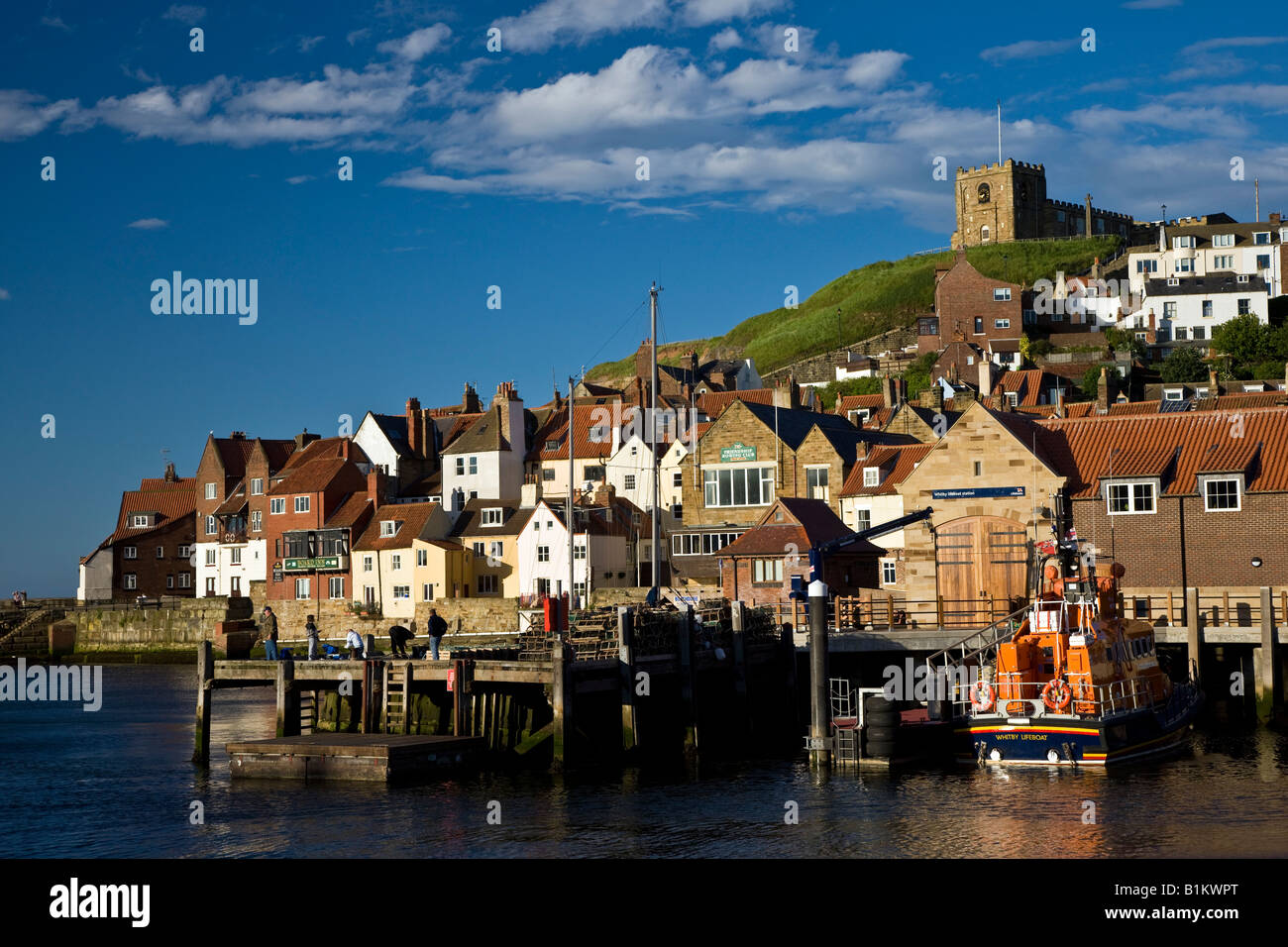 Whitby Outer Harbour and Old Town North Yorkshire Coast Stock Photo - Alamy
