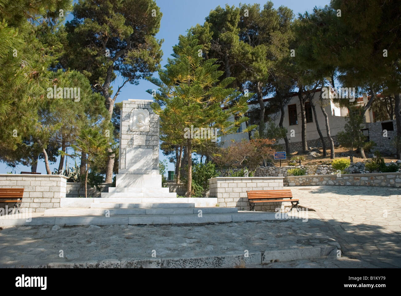 Entrance to culture centre on the Bourtzi Fortress, Skiathos Town Skiathos Stock Photo