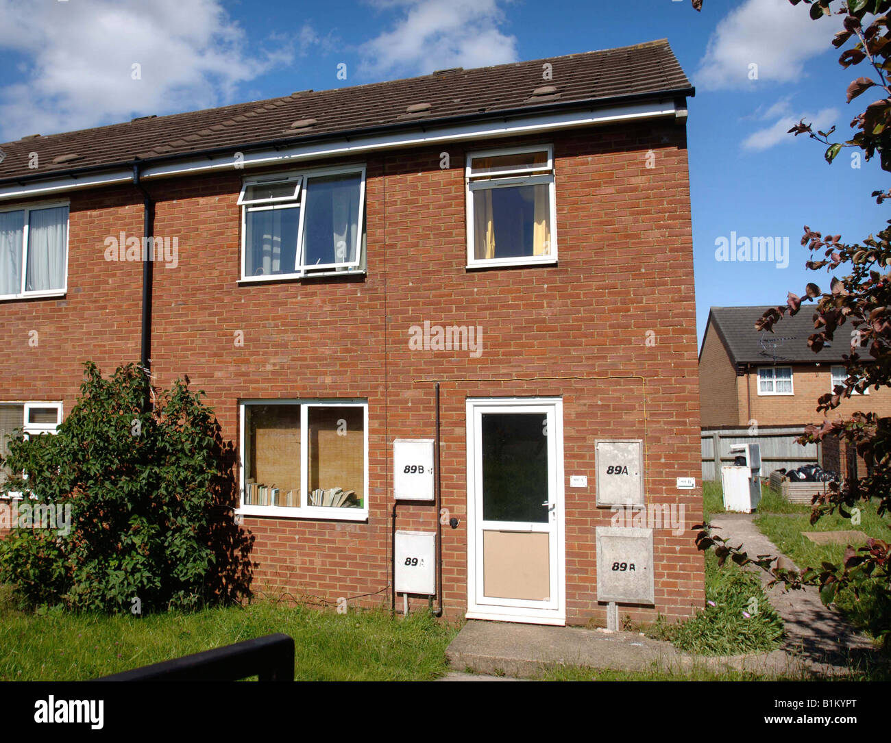 A COUNCIL OWNED PROPERTY WHICH HAS BEEN DIVIDED INTO FLATS UK Stock Photo