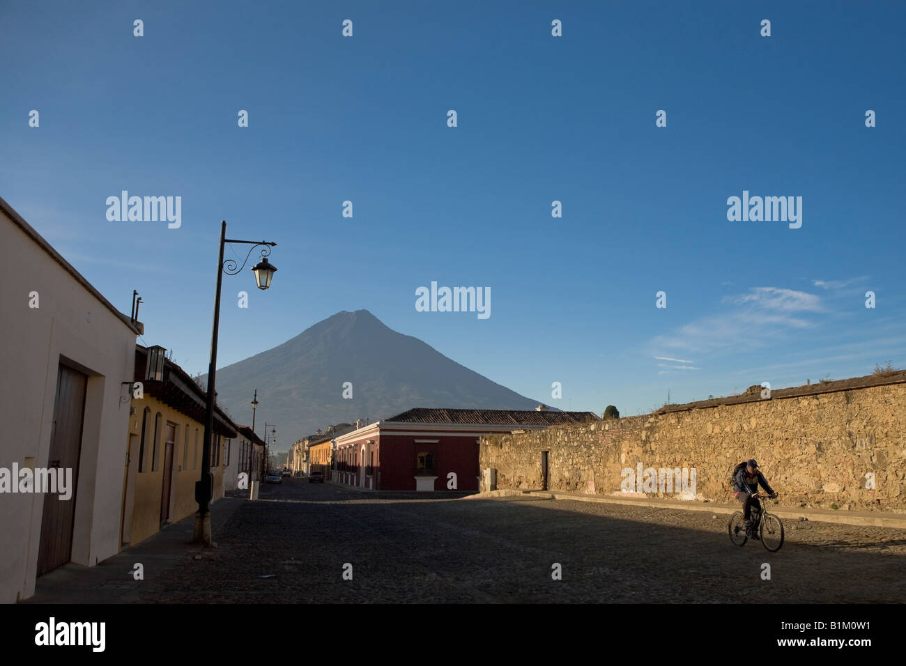 La Antigua Guatemala Unesco site and Vulcan de Agua Guatemala Stock Photo