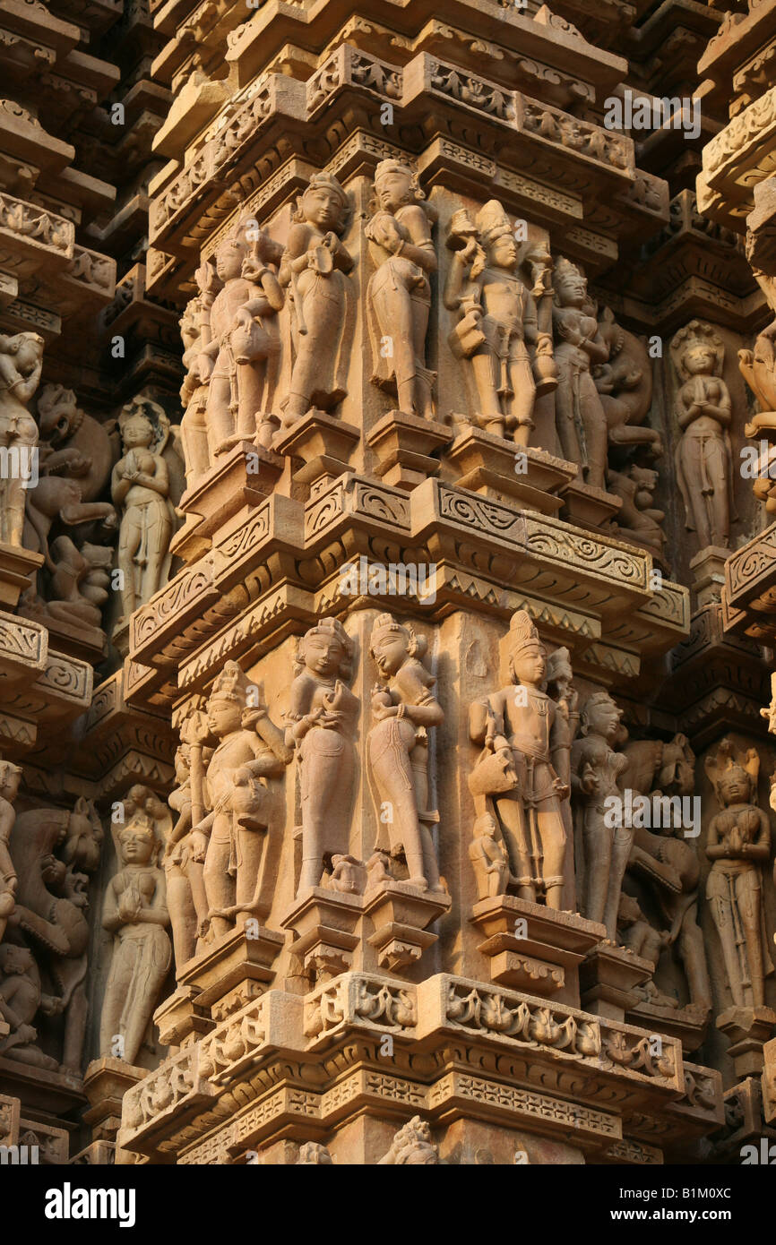 Detail Of Stone Carving On Wall Of The Kandariya Mahadeo Temple ...