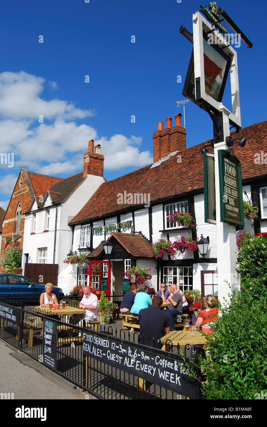 The Red Cow Pub, The Green, Wooburn Green, Buckinghamshire, England