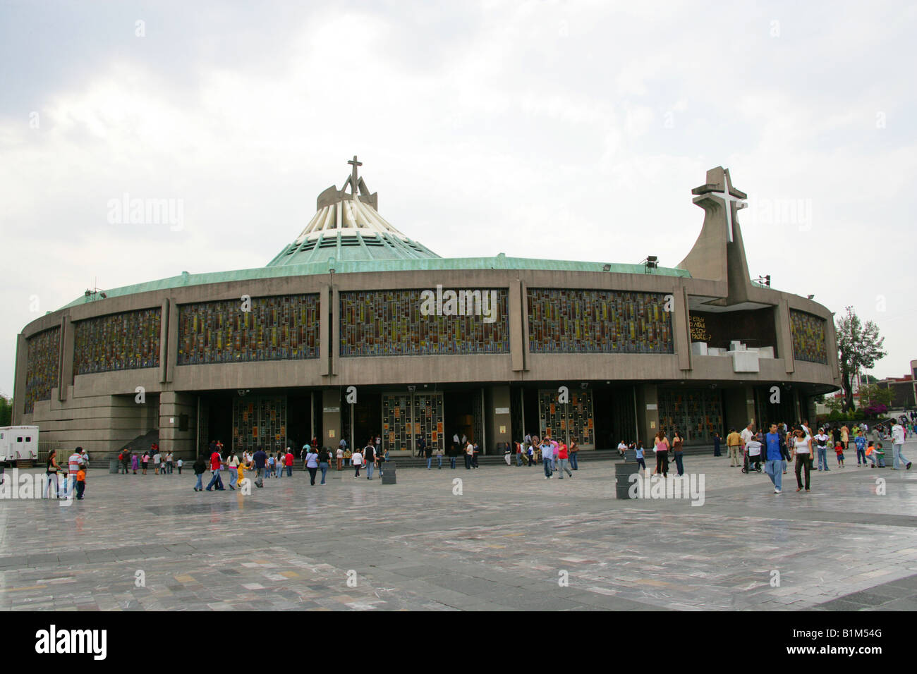 The New Basilica de Guadalupe Mexico City Mexico Stock Photo