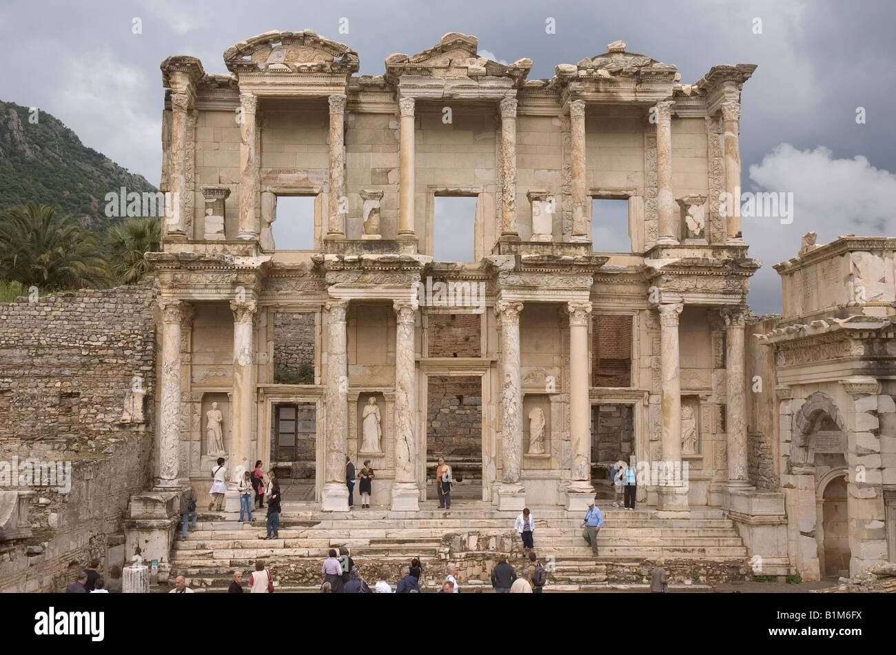 Library at Ephesus Stock Photo Alamy