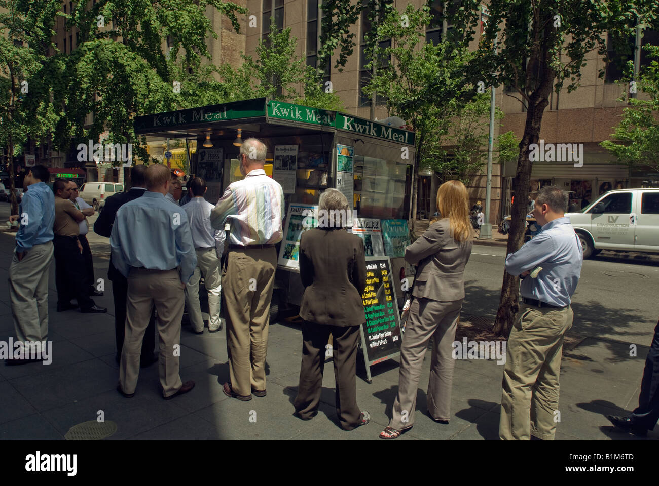 The Kwik Meal food vendor is seen in Midtown Manhattan in New York Stock Photo