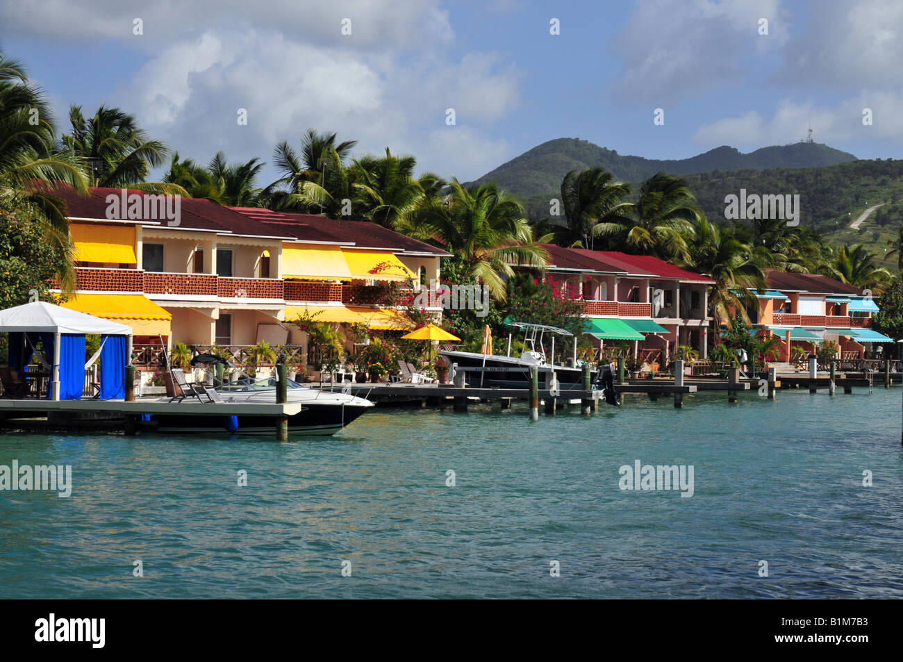 Antigua Jolly Harbour apartments Stock Photo Alamy