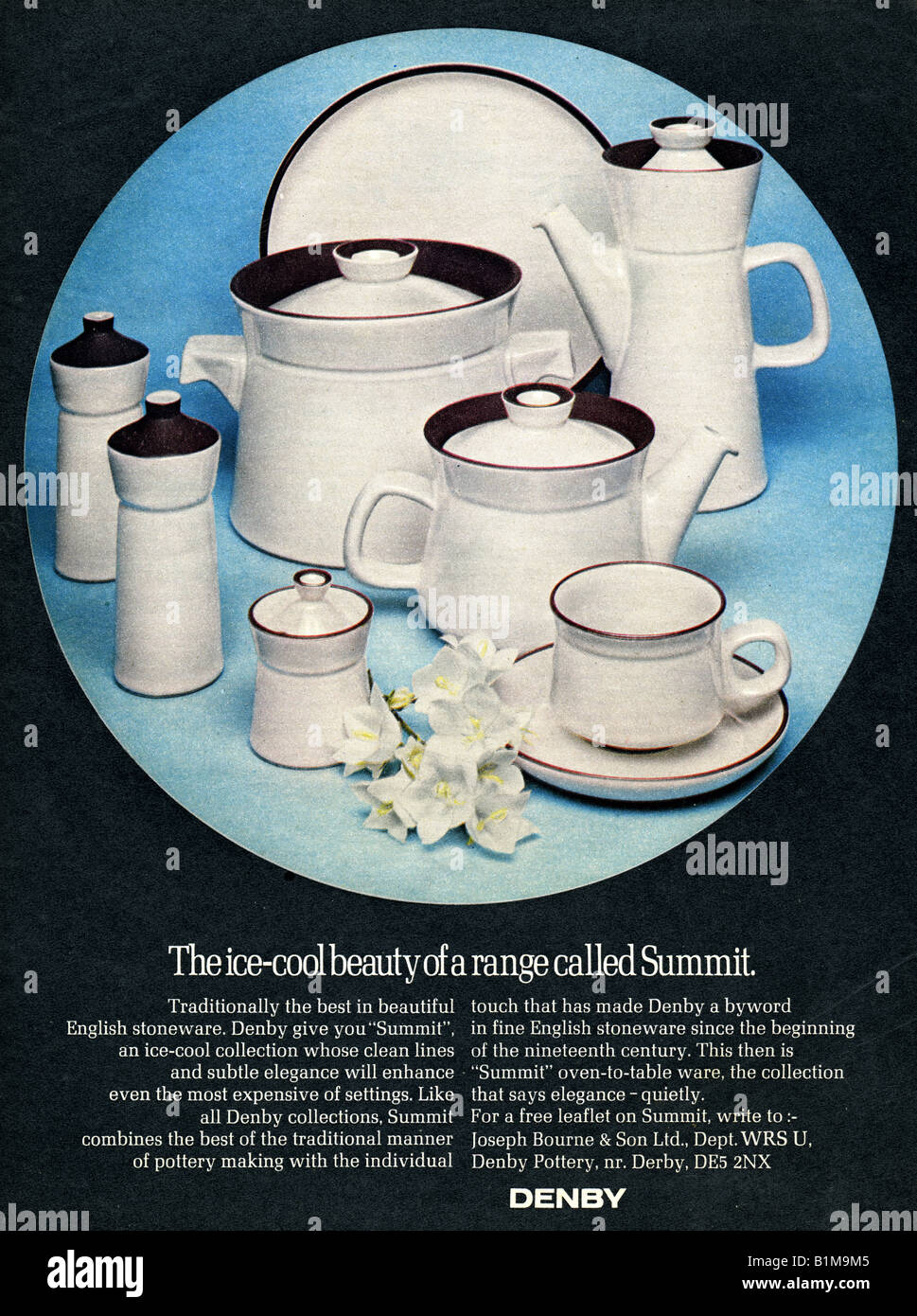 1970 Advertisement for Denby English Stoneware Pottery oven to table