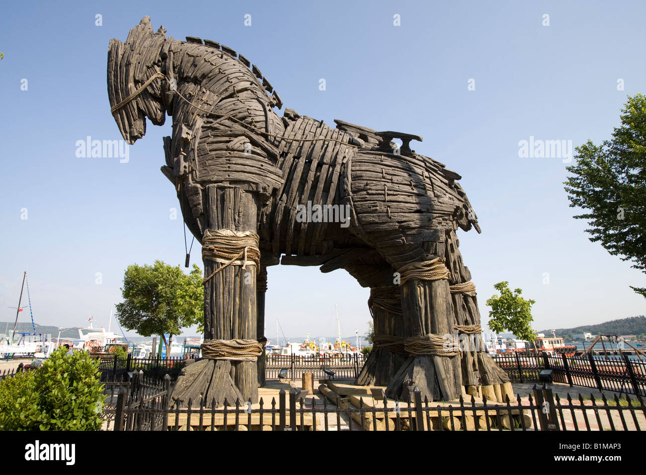 The wooden horse from the film Troy at Canakkale near Troy on the Aegean Coast of Turkey Stock Photo