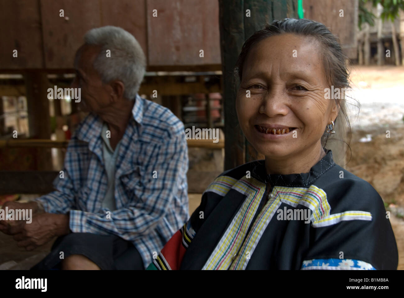 Older Lahu Hill Tribe Man And Woman In A Village In North Thailand Stock Photo Alamy