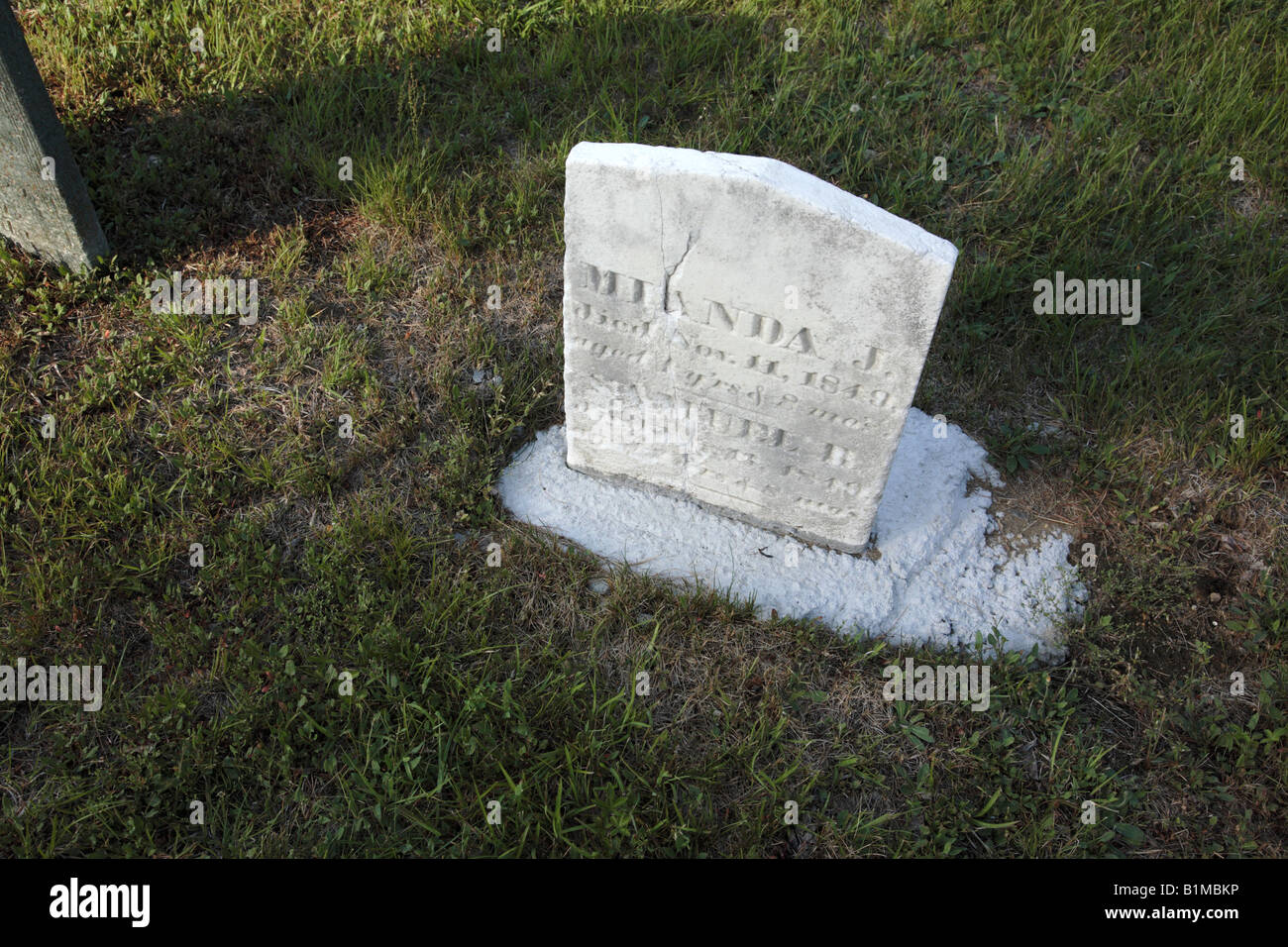 Headstones being repaired in a New England graveyard Stock Photo - Alamy