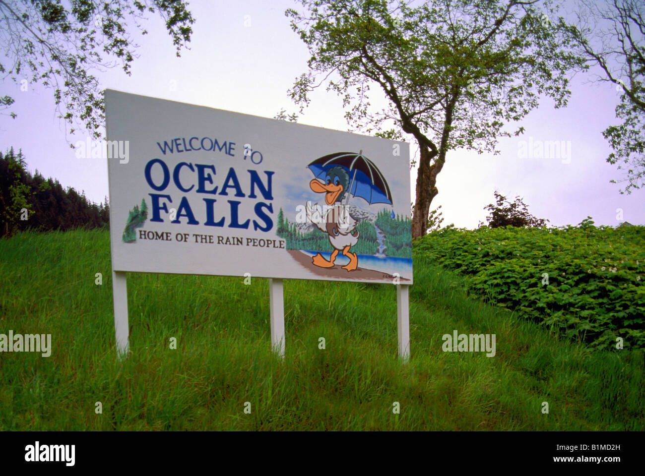 Ocean Falls, BC, British Columbia, Canada Sign Cariboo