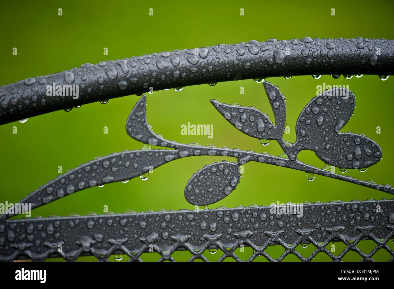 Rain On Garden Furniture Stock Photo Alamy