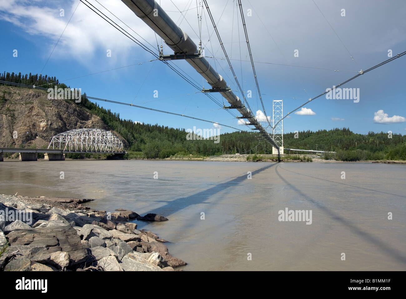 TransAlaska Pipeline System crossing the Tanana River just north of