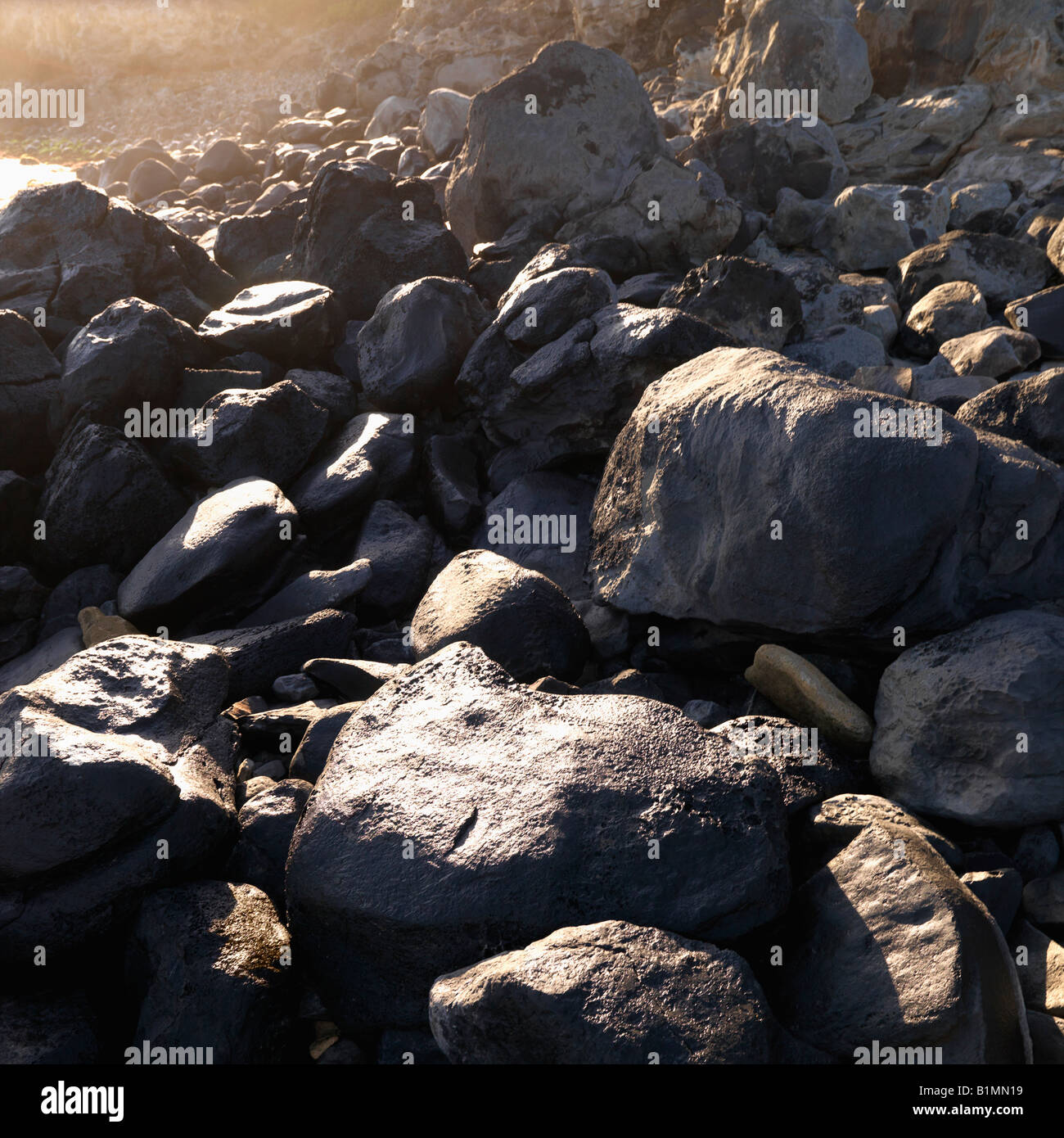 Variety of rocks on the coast of Hawaii Stock Photo