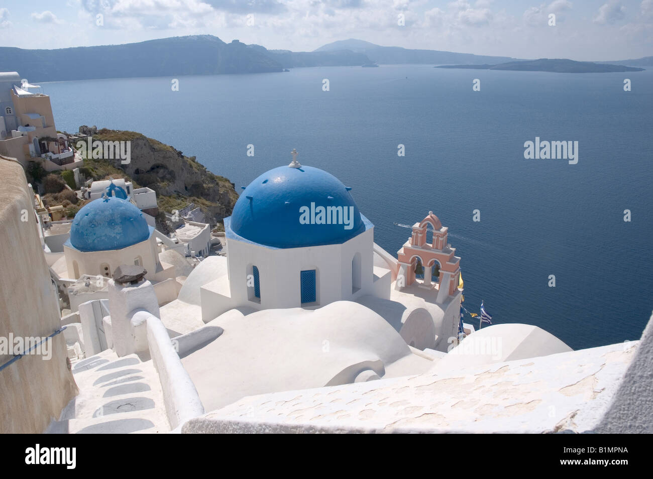 Santorini Rooftops Stock Photo