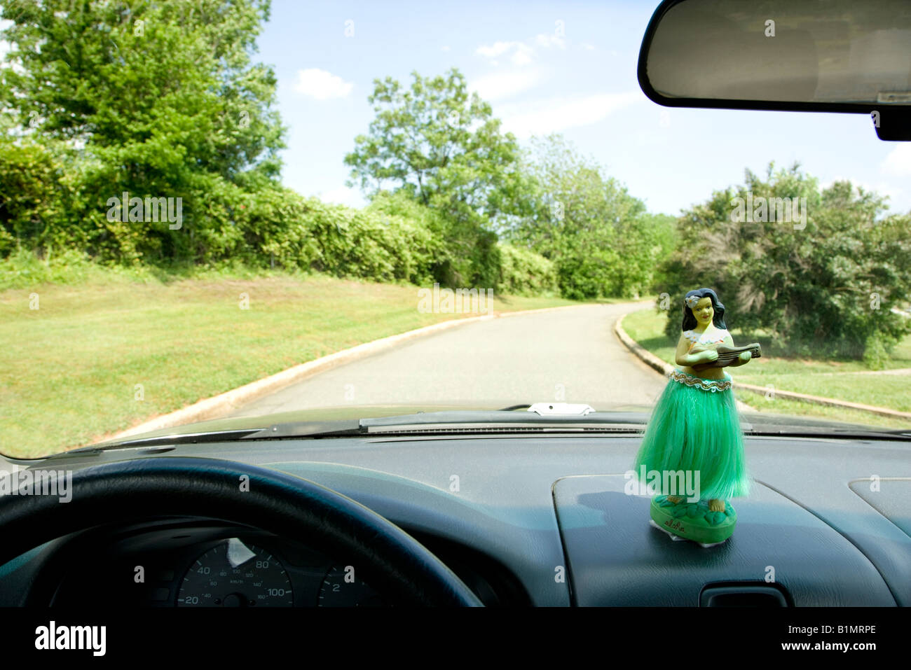 Hula girl in store car