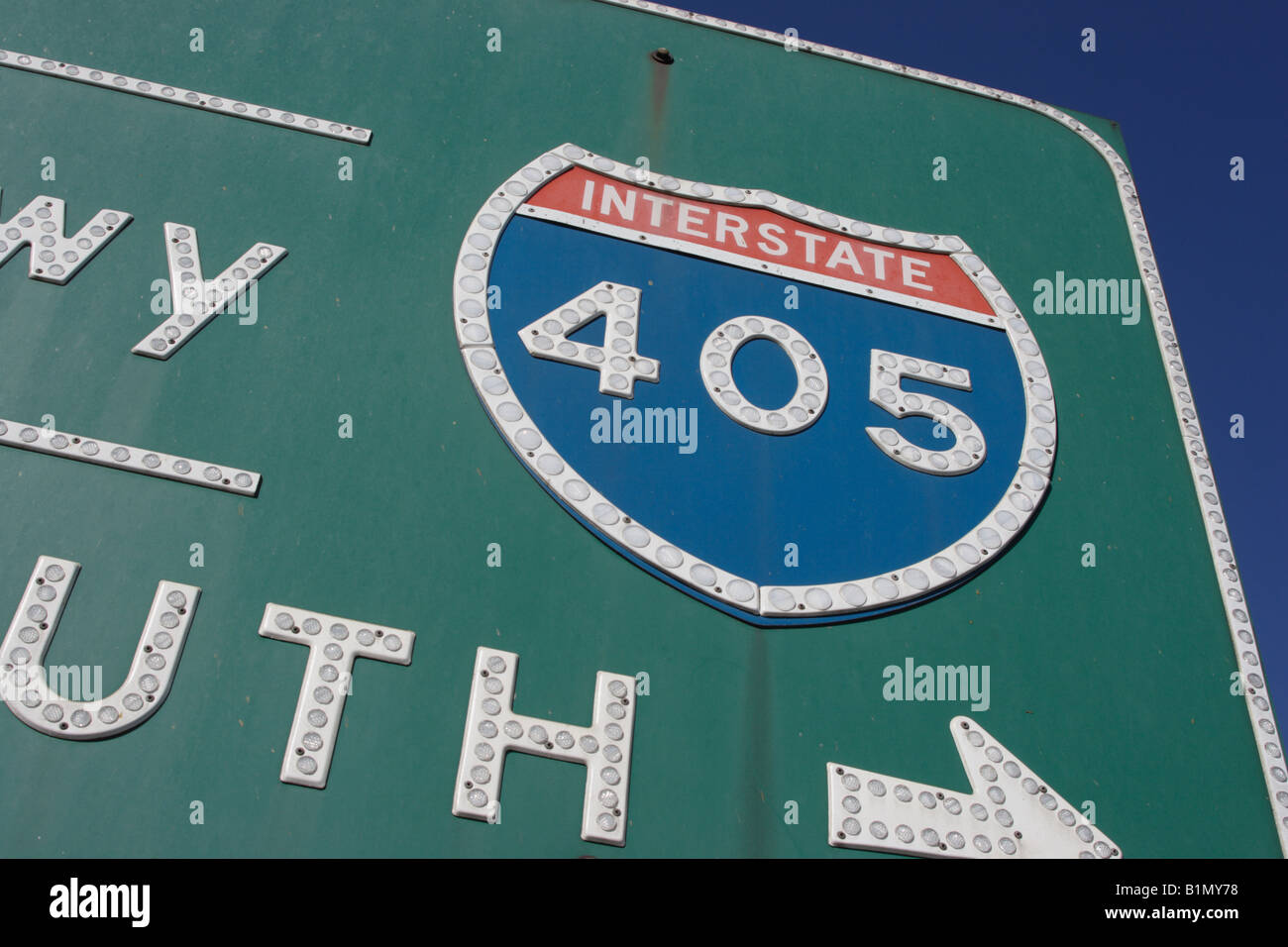California Freeway 405 sign Stock Photo