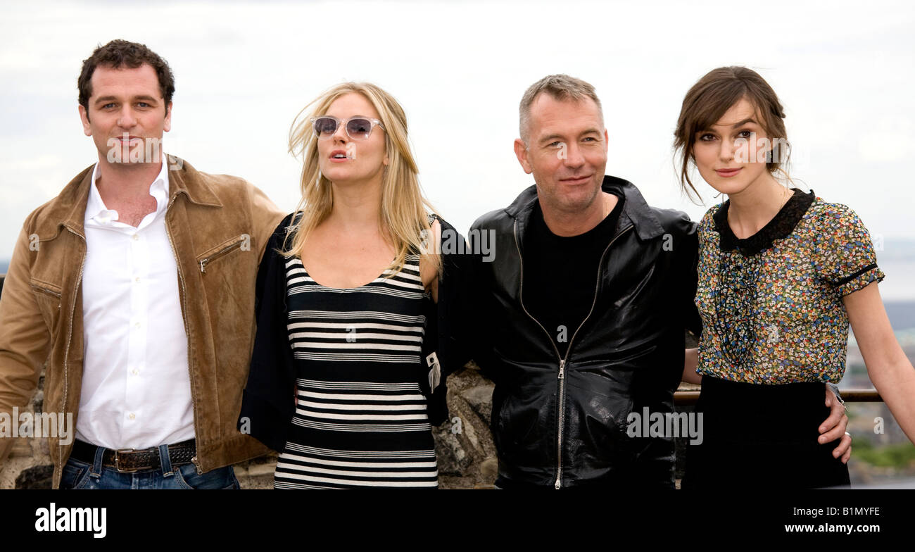 Matthew Rhys, Sienna Miller, John Maybury and Keira Knightley at the Edinburgh International Film Festival gala night. Stock Photo