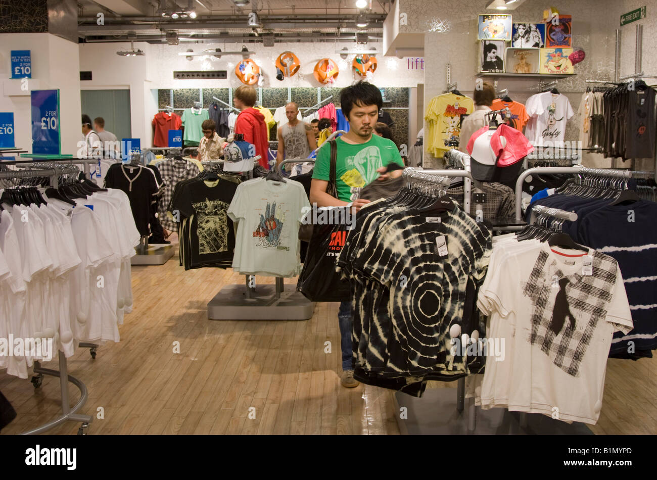 Top Shop flagship store Menswear Department Oxford Street London Stock