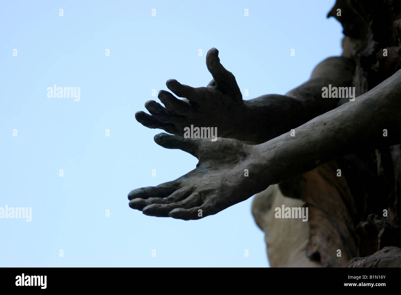 Street art at Downtown Orlando Florida showing multiple statues of