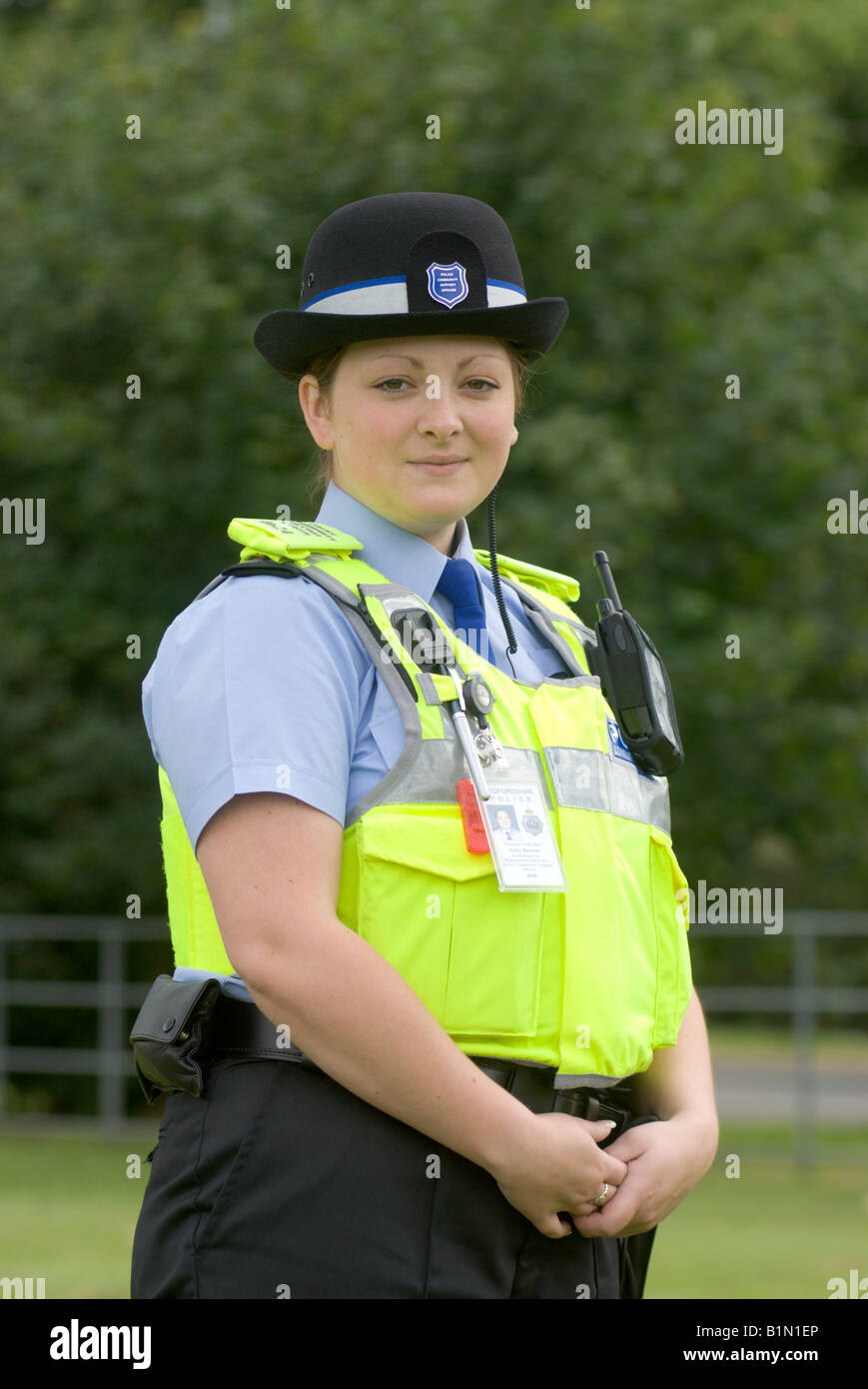 Young female police community support officer Stock Photo